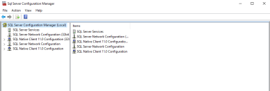 SQL Server Manager window showing the manager highlighted in the left tree view. 